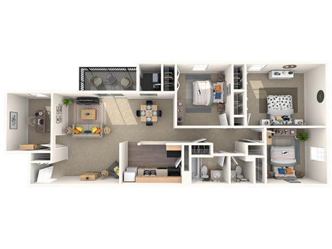 Floor plan for 3 beds, 1.5 baths, 1080 sqft